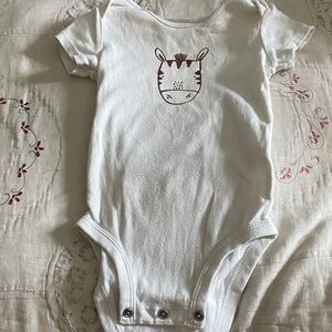 Adorable White Print Baby One Piece
